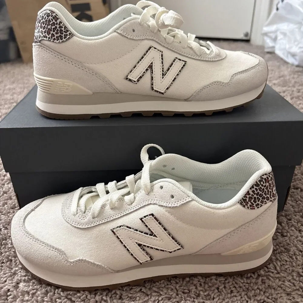 New Balance 515 Classics White Leopard Sneakers Womens Size 9.5 WL515S03 New